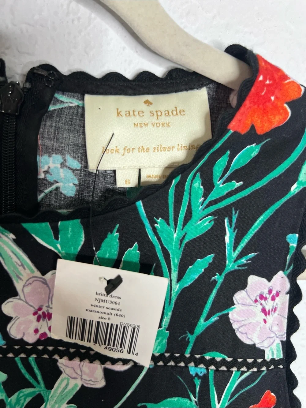 Kate Spade Jardin Tile Jacquard Dress Women’s Size 8 Floral Hummingbird Cocktail